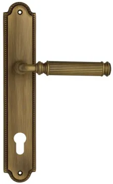 Дверная ручка Venezia \"MOSCA\" CYL на планке PL98 матовая бронза