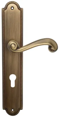 Дверная ручка Venezia \"CARNEVALE\" CYL на планке PL98 матовая бронза