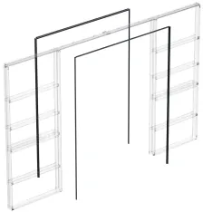 Комплект для обрамления пенала для двухстворчатой двери Armadillo SLD.Comfort-PENAL frame 1800/2900 BL