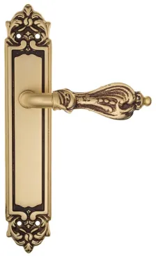 Дверная ручка Venezia \"FLORENCE\" на планке PL96 французское золото + коричневый