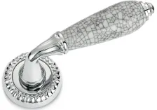 Дверная ручка на круглой розетке д.51 мм Sicma Chantal 173.CL.18 полированный хром+состаренная белая керамика