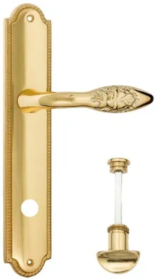 Дверная ручка Venezia \"CASANOVA\" WC-2 на планке PL98 полированная латунь