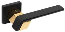 Дверная ручка на квадратном основании FANTOM \"Симона\" MB/Gold черный/золото