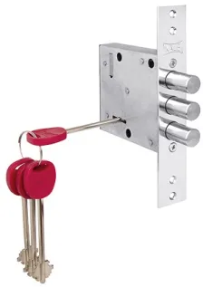 Замок врезной сувальдный Kale kilit 447/L , 5 кл. (кл. 75 мм)