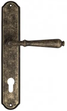 Дверная ручка Venezia \"CLASSIC\" CYL на планке PL02 античная бронза