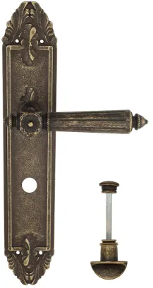 Дверная ручка Venezia \"CASTELLO\" WC-2 на планке PL90 античная бронза