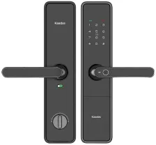 Замок врезной электронный к с ручкой Kaadas S500-5W с отпечатком пальца, черный