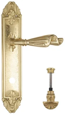 Дверная ручка Venezia \"OPERA\" WC-4 на планке PL90 полированная латунь