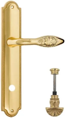 Дверная ручка Venezia \"CASANOVA\" WC-4 на планке PL98 полированная латунь