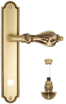 Дверная ручка Venezia \"FLORENCE\" WC-4 на планке PL98 французское золото + коричневый