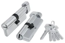 Цилиндровый механизм Fuaro (200 ZM/90) 2000ZMKnob90(45+10+35) CP хром 5Key с вертушкой