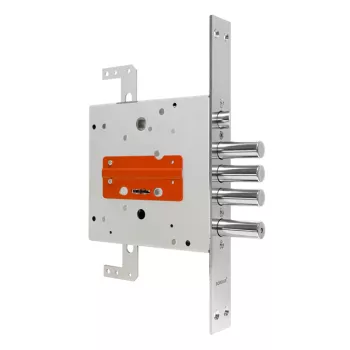 Замок врезной Border сувальдный с защёлкой ЗВ9-8 МК4Т/15 с тягами, 5 кл. /77741/