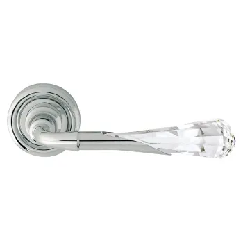 Дверная ручка на круглом основании Linea Cali GEMMA 1120/103 CR хром глянцевый/ SWAROVSKI