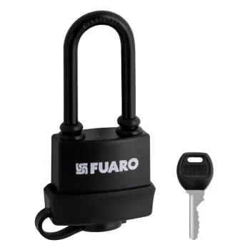 Замок навесной Fuaro PL-WEATHER-3660 LS 3key BLACK удл. дужка, англ. /блистер