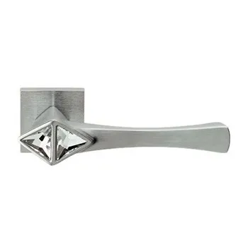 Дверная ручка на круглом основании Linea Cali COMETA 019 CS хром матовый/хрусталь SWAROVSKI