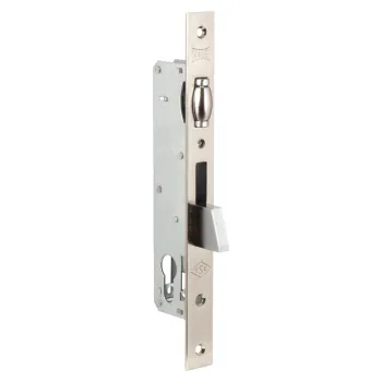 Корпус узкопрофильного замка с роликовой защелкой Kale kilit 255 (25 mm) w/b (никель)