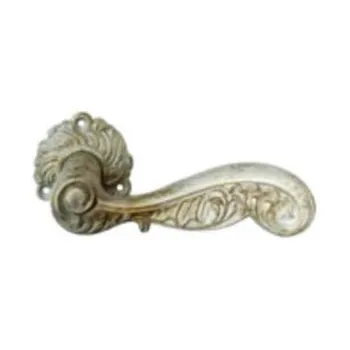 Дверная ручка на круглом основании Linea Cali ROCOCO 1285/078 AZ белый с золотом