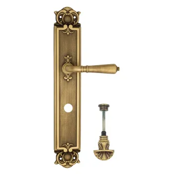 Дверная ручка Venezia \"VIGNOLE\" WC-4 на планке PL97 матовая бронза