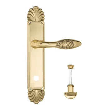 Дверная ручка Venezia \"CASANOVA\" WC-2 на планке PL87 полированная латунь
