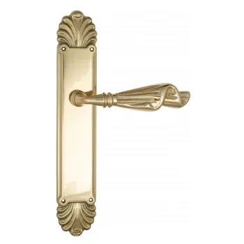 Дверная ручка Venezia \"OPERA\" на планке PL87 полированная латунь