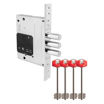 Замок врезной сувальдный Fuaro TERMO MDV25/S-60.00.3R16 4 key (ключ удл. 120/75 мм)