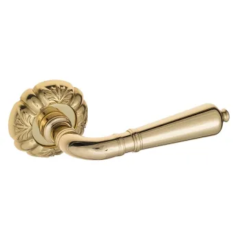 Дверная ручка на круглом основании Venezia \"VIGNOLE\" D5 полированная латунь