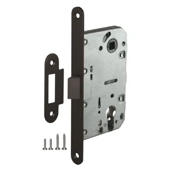 Корпус врезного замка c защёлкой Ajax PLASTLP85-50 ВL черный