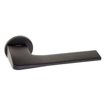 Дверная ручка на круглом основании Venezia Unique \"SIMPLE\" FSR матовый черный