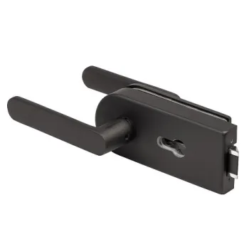 Комплект: замок + ручка для стеклянной двери Armadillo Space.GL.LPZ BL черный