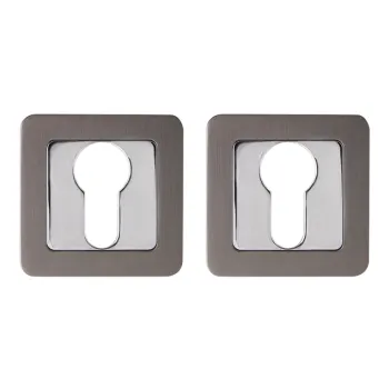 Накладка под цилиндр на квадратном основании Punto ET.K.QR52 (ET QR) GR/CP-23 графит/хром