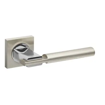 Дверная ручка на квадратном основании Fuaro K.KM52.JAZZ (JAZZ KM) SN/CP-3 матовый никель/хром