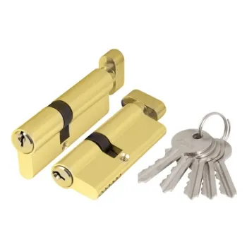 Цилиндровый механизм Ajax (AX102/60) AX1002Knob60 (25+10+25) PB латунь с вертушкой