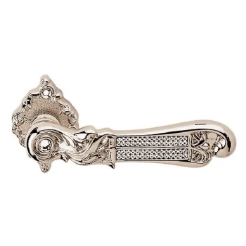 Дверная ручка на круглом основании Linea Cali TIFFANY mesh 1307/018 NL никель глянцевый