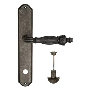 Дверная ручка Venezia \"OLIMPO\" WC-2 на планке PL02 античное серебро