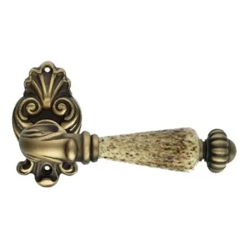 Дверная ручка на круглом основании Linea Cali NINFA 1546/015 PM бронза матовая/керамика