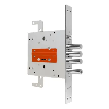 Замок врезной Border сувальдный с защёлкой ЗВ9-8 МК4Т/15 с тягами, 5 кл. /77741/