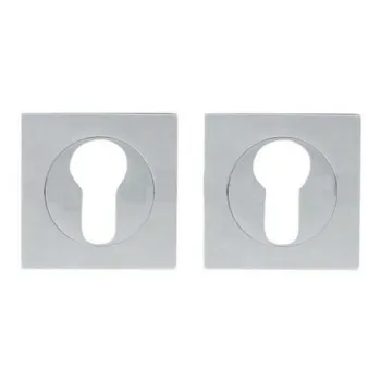 Накладка под евроцилиндр на квадратной металлической розетке Sicma CYL Si CS матовый хром