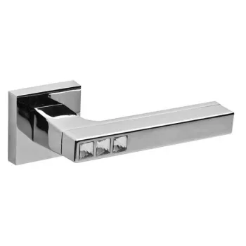 Дверная ручка на квадратном основании Fuaro K.DM51.CRYSTAL FLASH (CRYSTAL FLASH DM) CP-8 хром