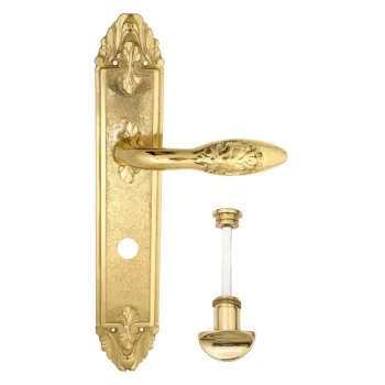 Дверная ручка Venezia \"CASANOVA\" WC-2 на планке PL90 полированная латунь