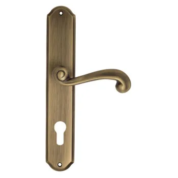 Дверная ручка Venezia \"CARNEVALE\" CYL на планке PL02 матовая бронза