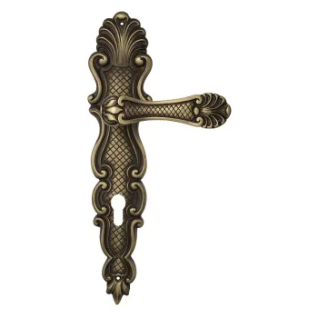 Дверная ручка Venezia \"FENICE\" CYL на планке PL92 матовая бронза