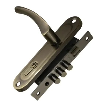 Замок врезной Punto цилиндровый с защёлкой в комплекте с ручкой LOCKSET15.CRONA.4061-3 (KIT P15 4061/3 CRONA) AB бронза