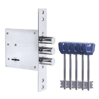 Замок Punto врезной сувальдный MDV30S-817 CP (V30/S) CP хром длиный ключ