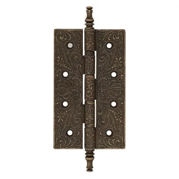 Дверная петля универсальная латунная с узором Venezia CRS012 152x89x4 античная бронза