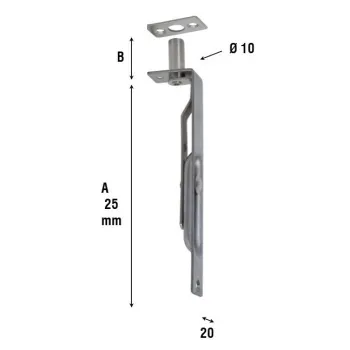 Ригель дверной врезной ALDEGHI 211AL025 250мм матовый никель