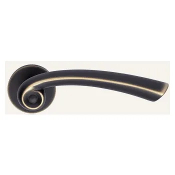 Дверная ручка на круглом основании Linea Cali NAU crystal 1548/023 BM бронза матовая шоколадная