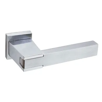 Дверная ручка на квадратной розетке Sicma Sublime 164.CC.18 RQ полированный хром/матовый хром (пластиковая база 45x45мм)