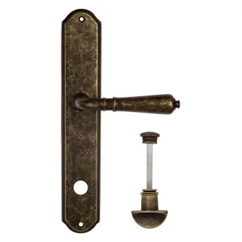 Дверная ручка Venezia \"VIGNOLE\" WC-2 на планке PL02 античная бронза