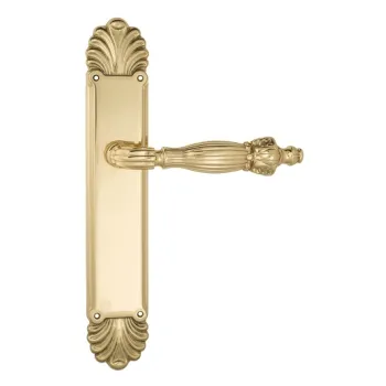 Дверная ручка Venezia \"OLIMPO\" на планке PL87 полированная латунь