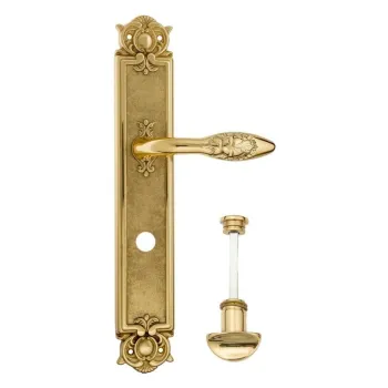 Дверная ручка Venezia \"CASANOVA\" WC-2 на планке PL97 полированная латунь
